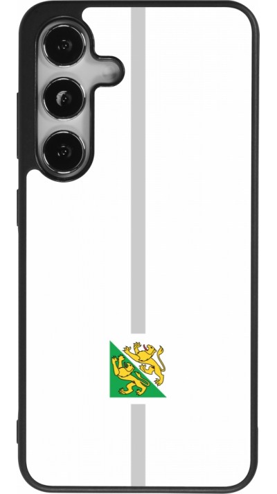 Coque Samsung Galaxy S25 - Silicone rigide noir Canton TG blanc