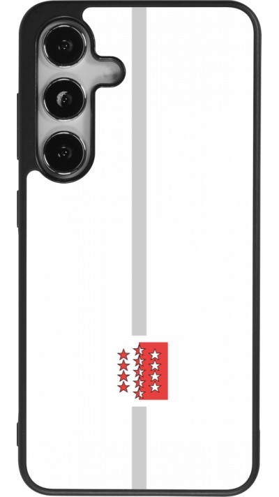 Coque Samsung Galaxy S25 - Silicone rigide noir Canton VS blanc