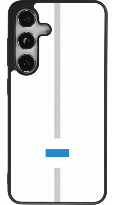 Coque Samsung Galaxy S25 - Silicone rigide noir Canton ZG blanc