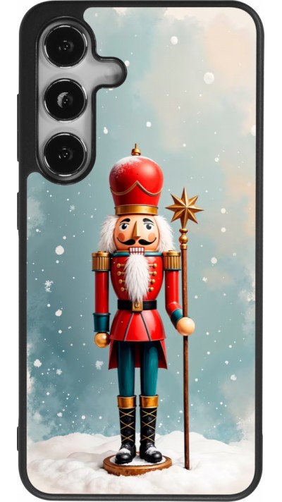 Samsung Galaxy S25 Case Hülle - Silikon schwarz Christmas 25 Nutcracker Snow