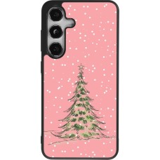 Samsung Galaxy S25 Case Hülle - Silikon schwarz Christmas 25 Pink Tree