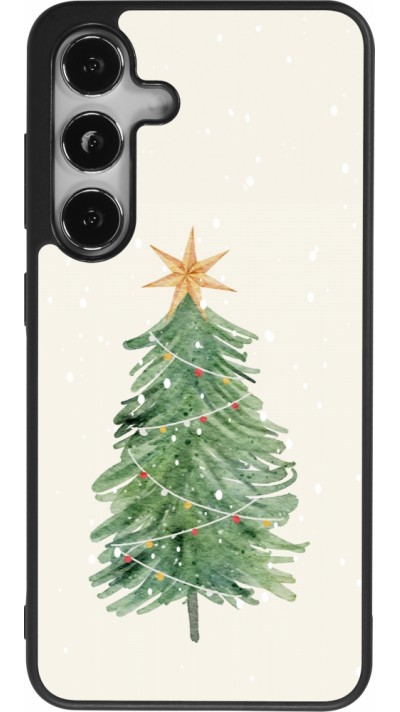 Samsung Galaxy S25 Case Hülle - Silikon schwarz Christmas 25 Sketch Tree