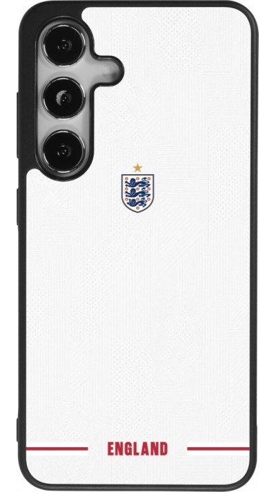 Samsung Galaxy S25 Case Hülle - Silikon schwarz England 2026 personalisierbares Fussballtrikot