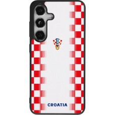 Samsung Galaxy S25 Case Hülle - Silikon schwarz Kroatien 2026 personalisierbares Fussballtrikot