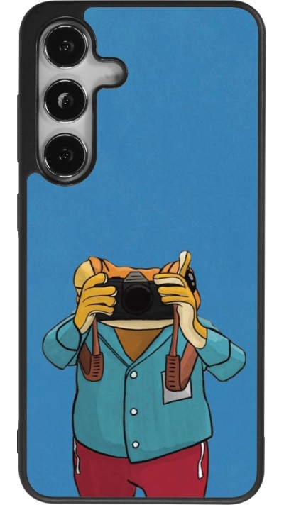 Coque Samsung Galaxy S25 - Silicone rigide noir Frog with camera DTMF