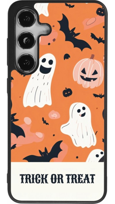 Coque Samsung Galaxy S25 - Silicone rigide noir Halloween 2025 Trick treat Coque Samsung Galaxy S25 - Silicone rigide noir Halloween 2025 Trick treat
