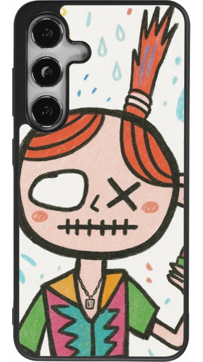 Coque Samsung Galaxy S25 - Silicone rigide noir Little Girl Sketch