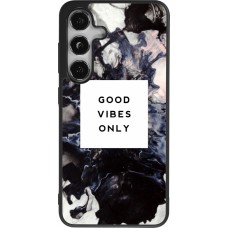 Samsung Galaxy S25 Case Hülle - Silikon schwarz Marble Good Vibes Only