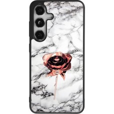 Samsung Galaxy S25 Case Hülle - Silikon schwarz Marble Rose Gold
