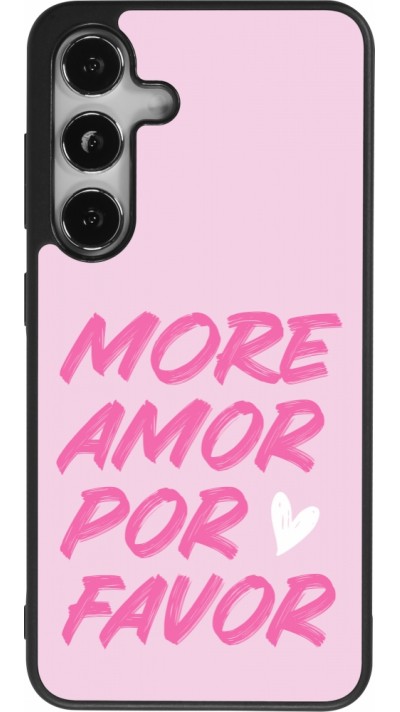 Coque Samsung Galaxy S25 - Silicone rigide noir More amor porfavor Coque Samsung Galaxy S25 - Silicone rigide noir More amor porfavor