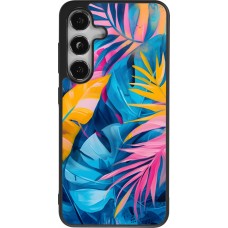 Samsung Galaxy S25 Case Hülle - Silikon schwarz Palms Blue