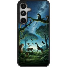 Samsung Galaxy S25 Case Hülle - Silikon schwarz Paradies der exotischen Tiere
