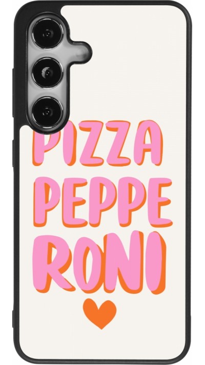 Samsung Galaxy S25 Case Hülle - Silikon schwarz Pizza pepperoni 2026