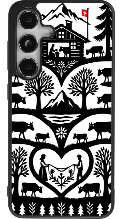 Coque Samsung Galaxy S25 - Silicone rigide noir Poya Suisse 2