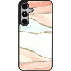 Samsung Galaxy S25 Case Hülle - Silikon schwarz Shimmering Orange