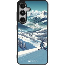 Samsung Galaxy S25 Case Hülle - Silikon schwarz Snowboarder Berg
