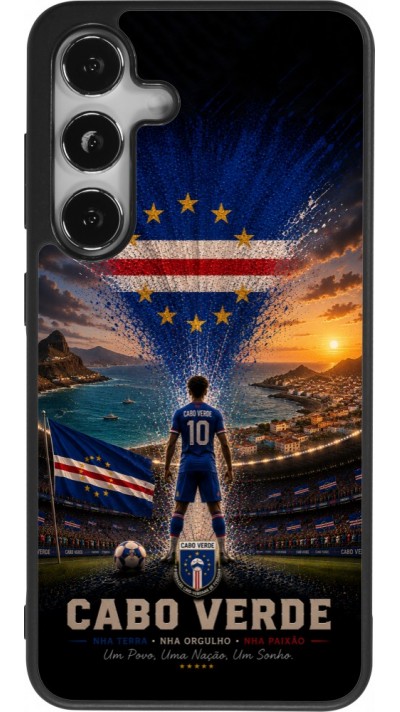 Samsung Galaxy S25 Case Hülle - Silikon schwarz Fussball Kap Verde splash 2026