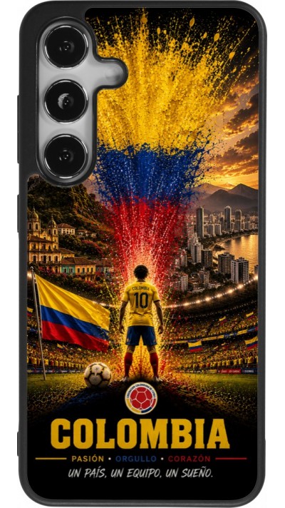Samsung Galaxy S25 Case Hülle - Silikon schwarz Fussball Kolumbien splash 2026