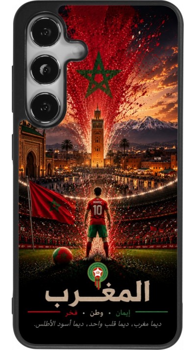 Samsung Galaxy S25 Case Hülle - Silikon schwarz Fussball Marokko splash 2026