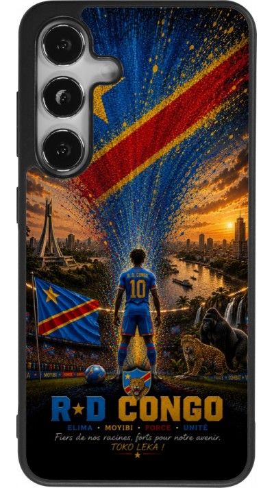 Samsung Galaxy S25 Case Hülle - Silikon schwarz Fussball Demokratische Republik Kongo splash 2026