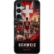 Samsung Galaxy S25 Case Hülle - Silikon schwarz Fussball Schweiz splash 2026
