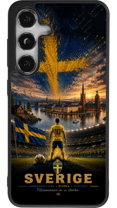 Samsung Galaxy S25 Case Hülle - Silikon schwarz Fussball Schweden splash 2026