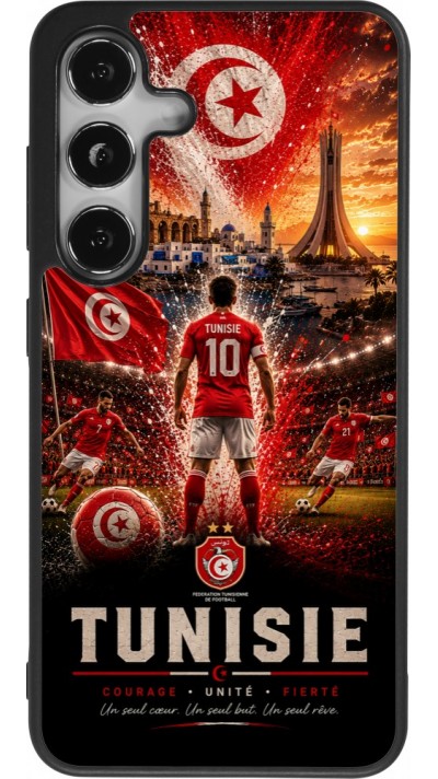 Samsung Galaxy S25 Case Hülle - Silikon schwarz Fussball Tunesien splash 2026