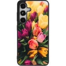 Samsung Galaxy S25 Case Hülle - Silikon schwarz Bouquet of tulips 2026
