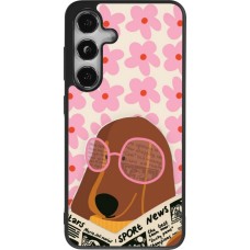 Samsung Galaxy S25 Case Hülle - Silikon schwarz Dog with newspaper 2026