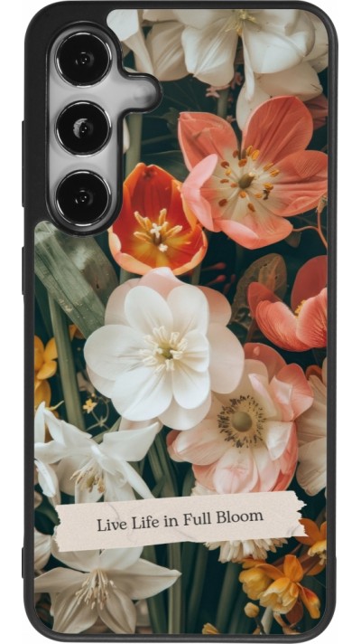 Samsung Galaxy S25 Case Hülle - Silikon schwarz Full Bloom 2026