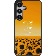 Samsung Galaxy S25 Case Hülle - Silikon schwarz Summer 2025 Enjoy your life