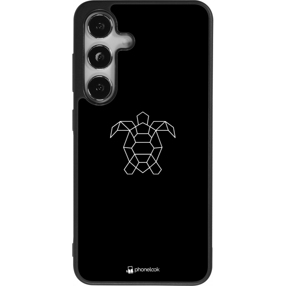 Samsung Galaxy S25 Case Hülle - Silikon schwarz Turtles lines on black