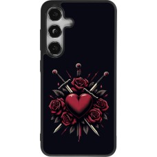 Coque Samsung Galaxy S25 - Silicone rigide noir Valentine 2024 gothic love