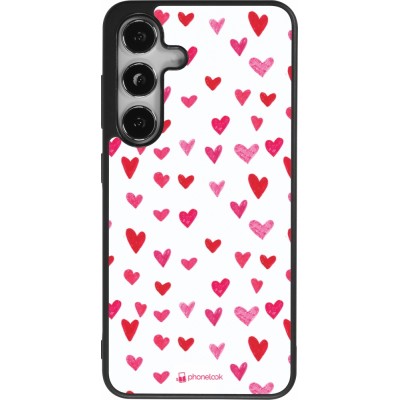 Samsung Galaxy S25 Case Hülle - Silikon schwarz Valentine 2022 Many pink hearts