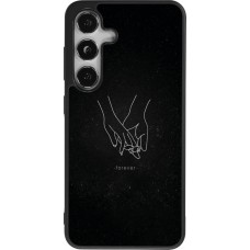 Samsung Galaxy S25 Case Hülle - Silikon schwarz Valentine 2023 hands forever