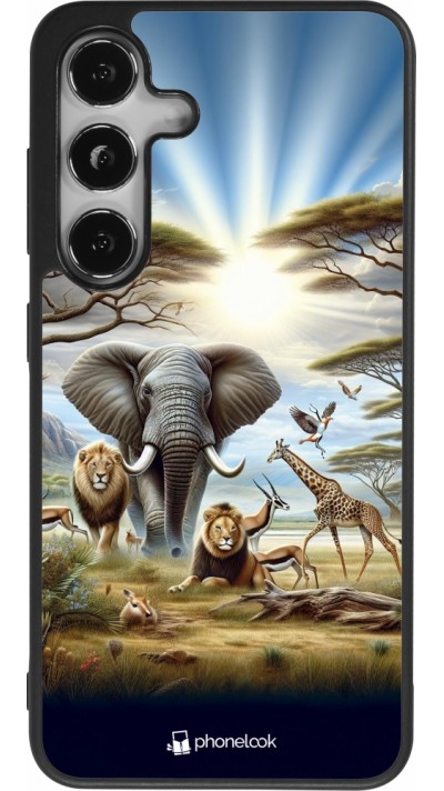 Samsung Galaxy S25 Case Hülle - Silikon schwarz Afrikanisches Wildleben