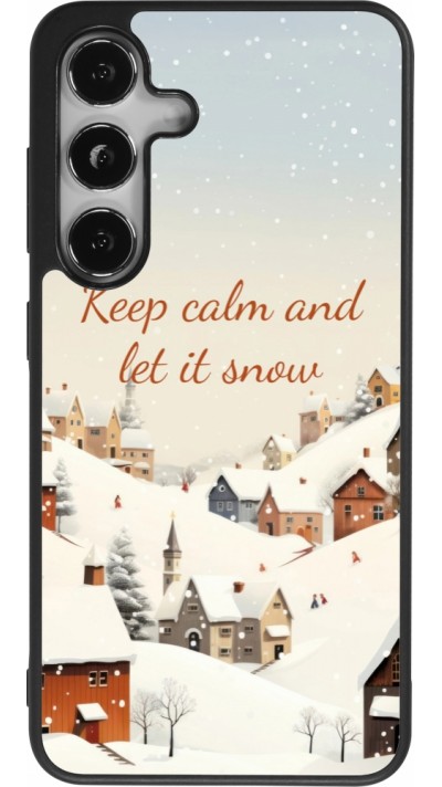 Samsung Galaxy S25 Case Hülle - Silikon schwarz Winter 25 Winter Keep calm and let it snow