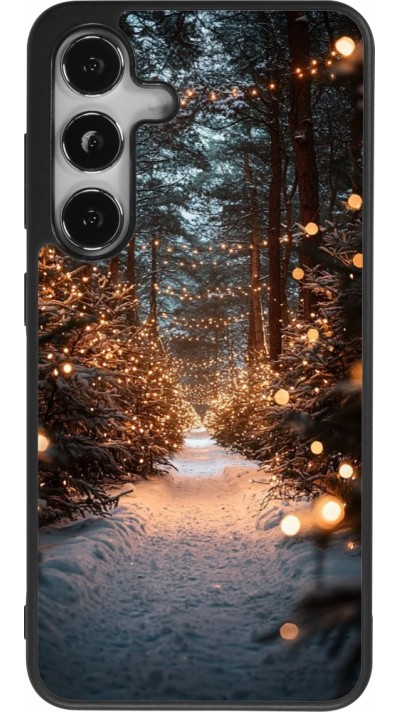 Samsung Galaxy S25 Case Hülle - Silikon schwarz Winter 25 Winter snowy road