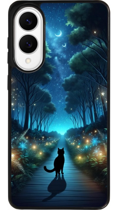 Samsung Galaxy S25 Edge Case Hülle - Silikon schwarz Schwarze Katze Spaziergang