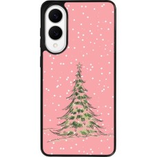 Samsung Galaxy S25 Edge Case Hülle - Silikon schwarz Christmas 25 Pink Tree