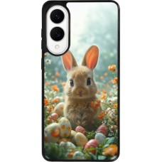 Samsung Galaxy S25 Edge Case Hülle - Silikon schwarz Easter 2026 Rabbit in the garden