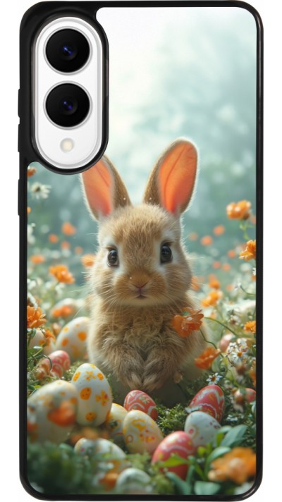 Samsung Galaxy S25 Edge Case Hülle - Silikon schwarz Easter 2026 Rabbit in the garden