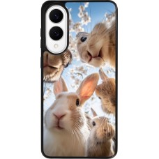 Samsung Galaxy S25 Edge Case Hülle - Silikon schwarz Easter 2026 Rabbits