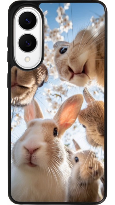 Samsung Galaxy S25 Edge Case Hülle - Silikon schwarz Easter 2026 Rabbits