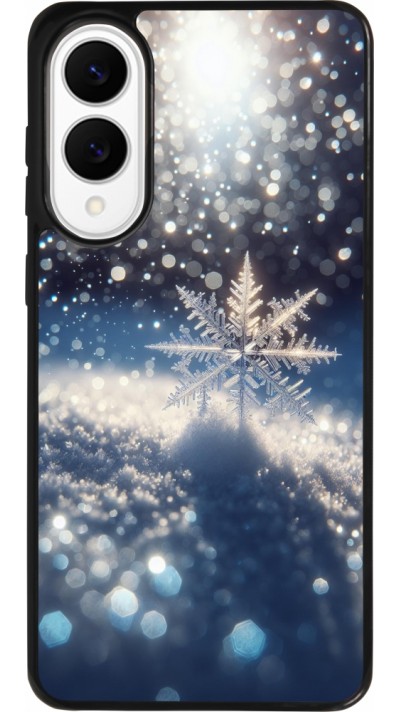 Samsung Galaxy S25 Edge Case Hülle - Silikon schwarz Schneeflocke Solar Glanz