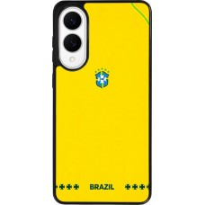 Samsung Galaxy S25 Edge Case Hülle - Silikon schwarz Brasilien 2026 personalisierbares Fussballtrikot
