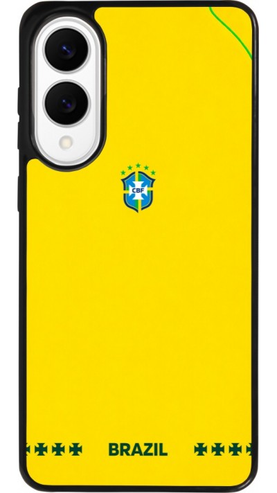 Samsung Galaxy S25 Edge Case Hülle - Silikon schwarz Brasilien 2026 personalisierbares Fussballtrikot