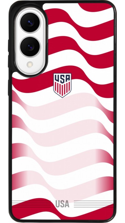 Coque Samsung Galaxy S25 Edge - Silicone rigide noir Maillot de football États-Unis 2026 personnalisable