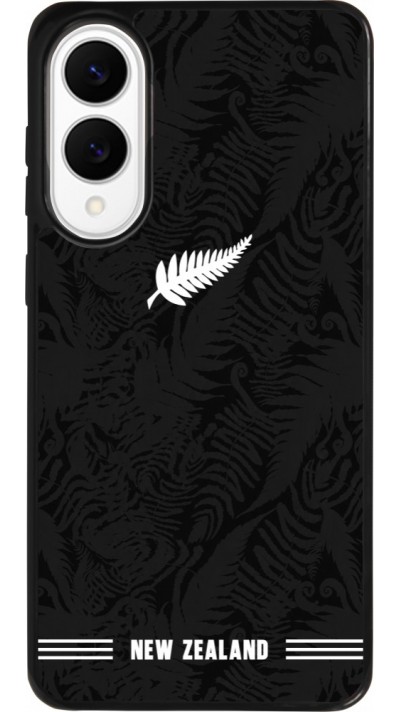 Coque Samsung Galaxy S25 Edge - Silicone rigide noir Maillot de football Nouvelle-Zélande 2026 personnalisable