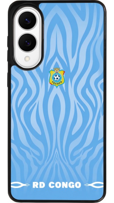 Samsung Galaxy S25 Edge Case Hülle - Silikon schwarz Demokratische Republik Kongo 2026 personalisierbares Fussballtrikot